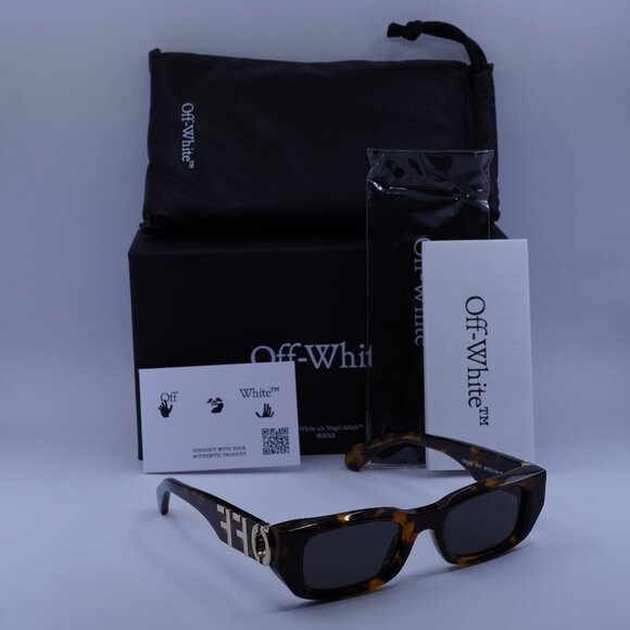 Off-White OERI124 FILLMORE 6007 Rectangle Sunglasses – Havana/Grey - Picture 1 of 10